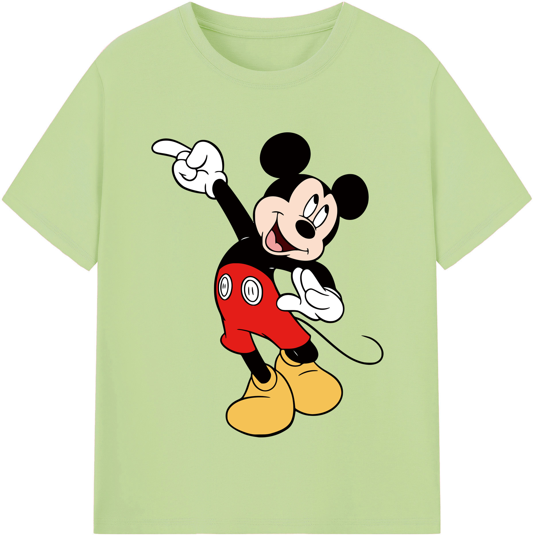 （画像用） ミッキーマウス Mickey Mouse 綿100％半袖Tシャツ（フロントプリント）